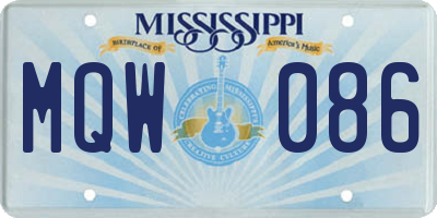 MS license plate MQW086