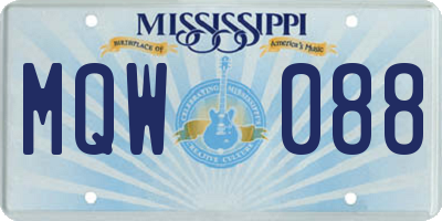 MS license plate MQW088