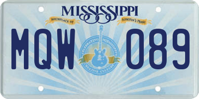 MS license plate MQW089