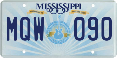 MS license plate MQW090