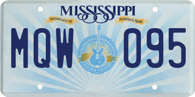 MS license plate MQW095