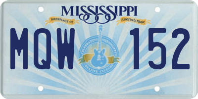MS license plate MQW152