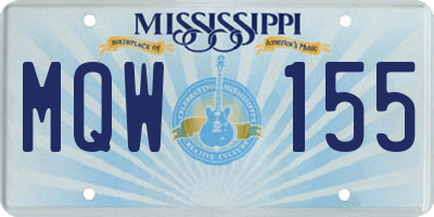 MS license plate MQW155