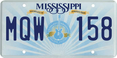 MS license plate MQW158