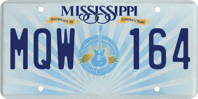 MS license plate MQW164