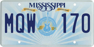 MS license plate MQW170