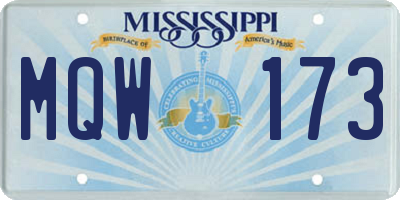 MS license plate MQW173