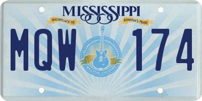 MS license plate MQW174