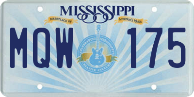 MS license plate MQW175