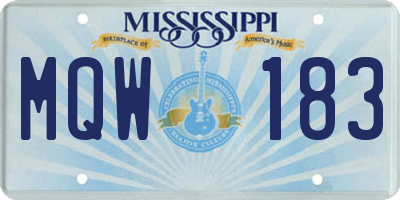MS license plate MQW183