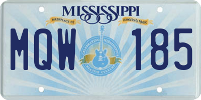 MS license plate MQW185