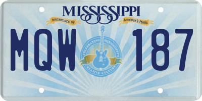MS license plate MQW187