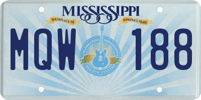 MS license plate MQW188