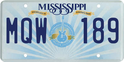 MS license plate MQW189