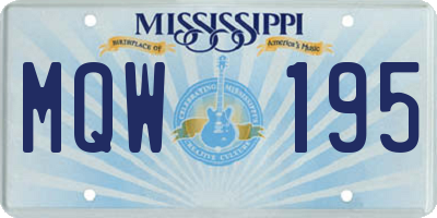 MS license plate MQW195