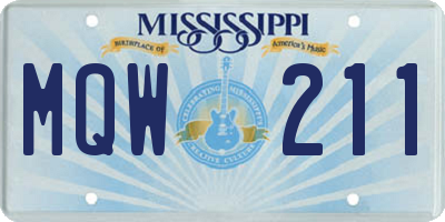 MS license plate MQW211
