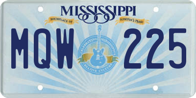 MS license plate MQW225