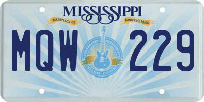 MS license plate MQW229