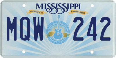 MS license plate MQW242