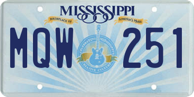 MS license plate MQW251