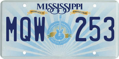 MS license plate MQW253