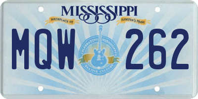 MS license plate MQW262