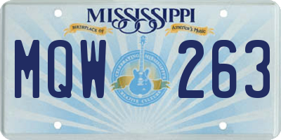 MS license plate MQW263