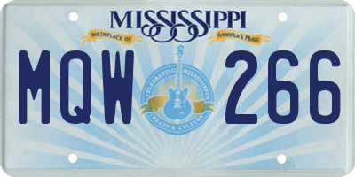 MS license plate MQW266