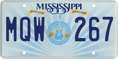 MS license plate MQW267