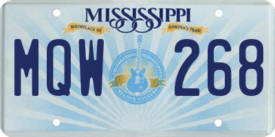 MS license plate MQW268