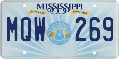 MS license plate MQW269