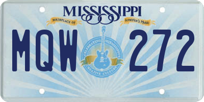 MS license plate MQW272