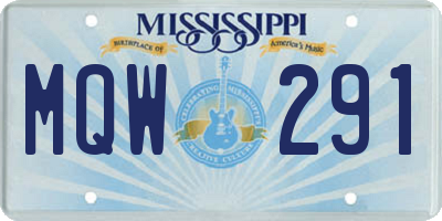 MS license plate MQW291