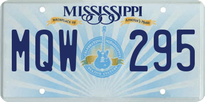 MS license plate MQW295