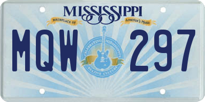 MS license plate MQW297