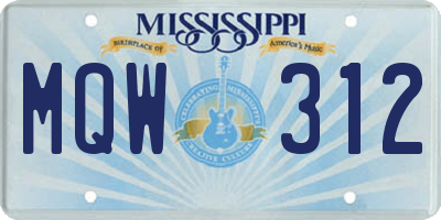 MS license plate MQW312