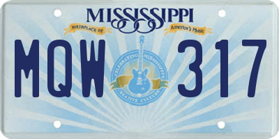 MS license plate MQW317