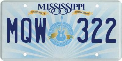 MS license plate MQW322