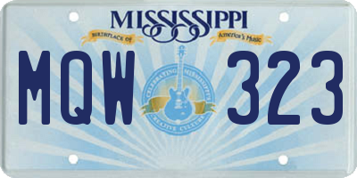MS license plate MQW323
