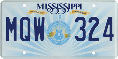 MS license plate MQW324