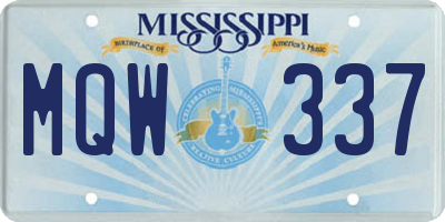 MS license plate MQW337
