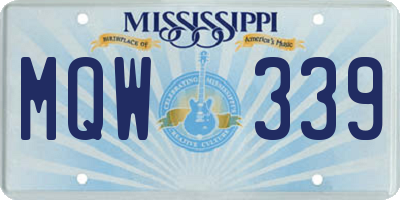 MS license plate MQW339