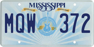 MS license plate MQW372