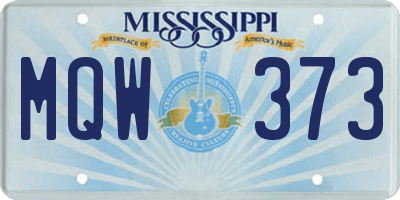 MS license plate MQW373