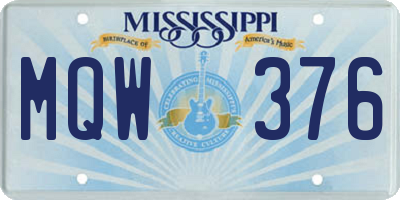 MS license plate MQW376