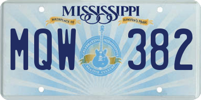MS license plate MQW382