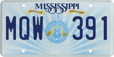 MS license plate MQW391