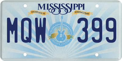 MS license plate MQW399