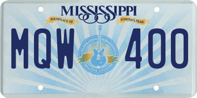MS license plate MQW400