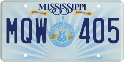 MS license plate MQW405